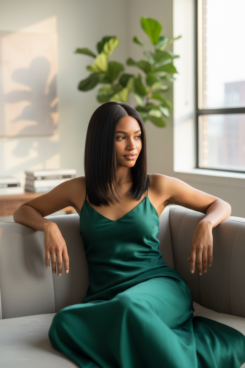 BLACK(#2) - 22inch, 24inch, 26inch Straight Hair Bundles (3 Pack)