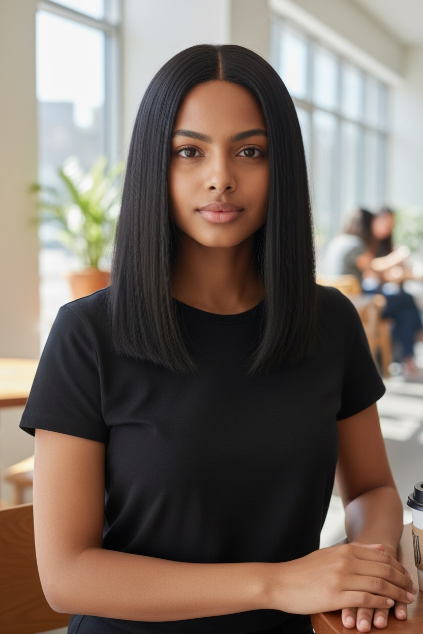 BLACK(#2) - 22inch, 24inch, 26inch Straight Hair Bundles (3 Pack)