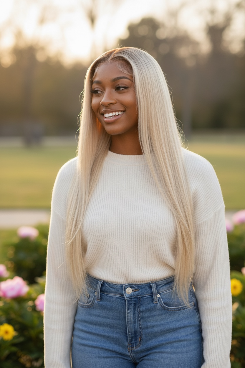 BLONDE(#613) - 22inch, 24inch, 26inch Straight Hair Bundles (3 Pack)